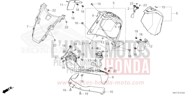 UPPER COWL for X-ADV 750 GRAPHITE BLACK (NHB01) from 2021